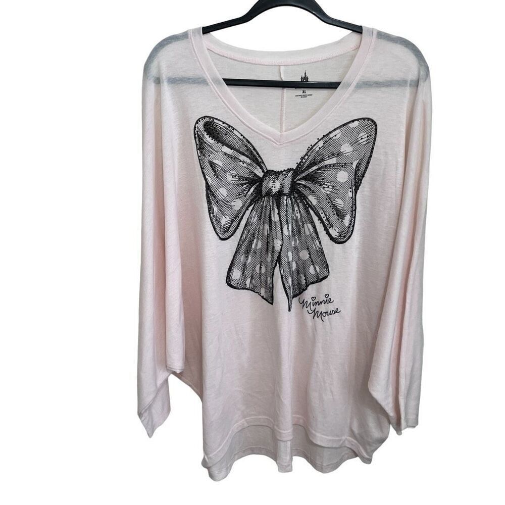 NWT cream neutral Disney Parks Minnie Bow batwing top size XL oversized